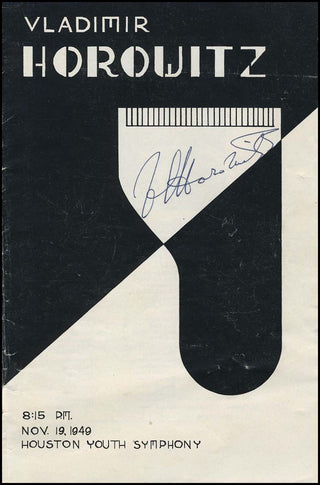 Horowitz, Vladimir. (1903-1989) Signed Program