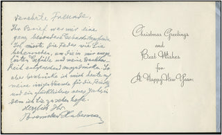Huberman, Bronislaw. (1882-1947) Autograph Letter in Christmas Card
