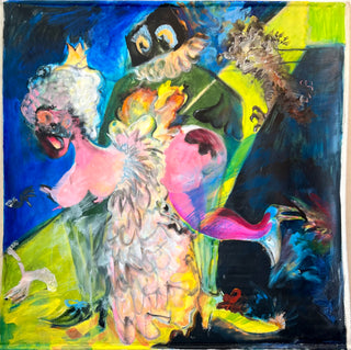 Skaya, Shura. Spanking the Queen, 2026. 84” x 84” Acrylic on canvas