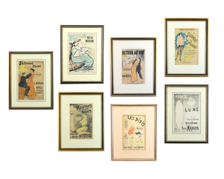 Ibels, Henri-Gabriel. (1867–1936) Collection of Framed Original Sheet Music Cover Illustrations, ca. 1890s