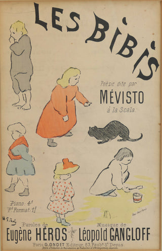 Ibels, Henri-Gabriel. (1867–1936) Collection of Framed Original Sheet Music Cover Illustrations, ca. 1890s