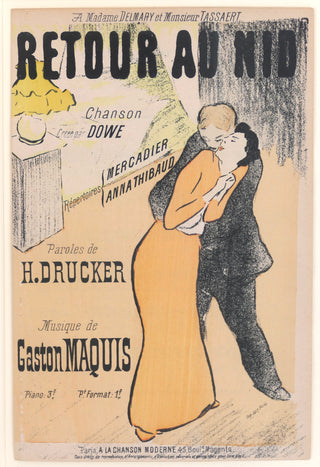 Ibels, Henri-Gabriel. (1867–1936) Collection of Framed Original Sheet Music Cover Illustrations, ca. 1890s