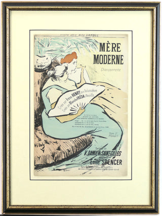 Ibels, Henri-Gabriel. (1867–1936) Collection of Framed Original Sheet Music Cover Illustrations, ca. 1890s