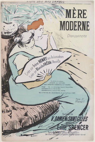 Ibels, Henri-Gabriel. (1867–1936) Collection of Framed Original Sheet Music Cover Illustrations, ca. 1890s