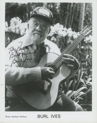 Ives, Burl. (1909–1995) Pair of Signed Photographs, One with Guitar