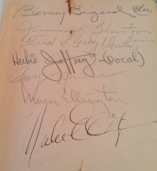 [JAZZ] Ellington, Duke. (1899-1974) & Armstrong, Louis; Webster, Ben; Hodges, Johnny; Teagarden, Jack ETC[Frederic Ramsey, Jr.; Charles Edward Smith (eds.)] "Jazzmen" - SIGNED BY MANY