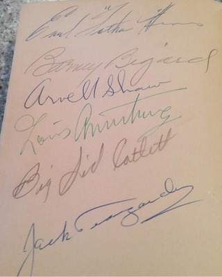 [JAZZ] Ellington, Duke. (1899-1974) & Armstrong, Louis; Webster, Ben; Hodges, Johnny; Teagarden, Jack ETC[Frederic Ramsey, Jr.; Charles Edward Smith (eds.)] "Jazzmen" - SIGNED BY MANY