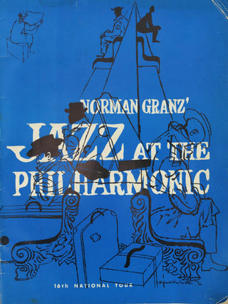 [Jazz at the Philharmonic] Fitzgerald, Ella. (1917–1996) & Gillespie, Dizzy. (1917–1993) & Krupa, Gene. (1909–1973) & Peterson, Oscar. (1925–2007) & Rich, Buddy. (1917–1987) & Young, Lester. (1909–1959) 16th National Tour Program [Fall 1955] - SIGNED