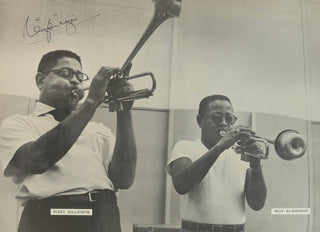 [Jazz at the Philharmonic] Fitzgerald, Ella. (1917–1996) & Gillespie, Dizzy. (1917–1993) & Krupa, Gene. (1909–1973) & Peterson, Oscar. (1925–2007) & Rich, Buddy. (1917–1987) & Young, Lester. (1909–1959) 16th National Tour Program [Fall 1955] - SIGNED