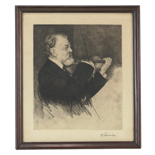 [Joachim, Joseph. (1831-1907]) Schmutzer, Ferdinand. (1870 - 1928) Original Portrait Etching