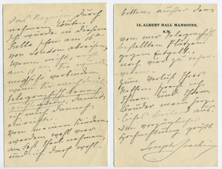 Joachim, Joseph. (1831–1907) [Grüters, Hugo. (1851–1928)] Group of Autograph Letters Signed