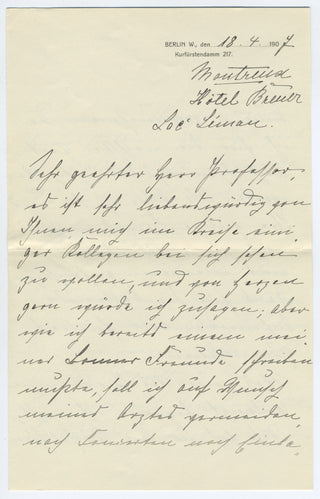 Joachim, Joseph. (1831–1907) [Grüters, Hugo. (1851–1928)] Group of Autograph Letters Signed