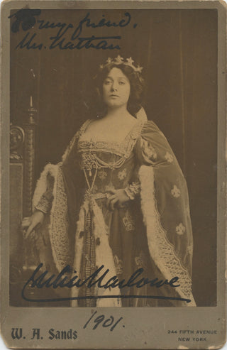 Marlowe, Julia.  (1866-1950) Signed Cabinet Photograph as Mary Tudor