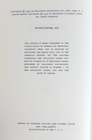Jung, Carl Gustav. (1875 - 1961)  [Bidart, Frank. (b. 1939)] "The Collected Works of C. G. Jung: Bollingen Series XX" - THE COPY OF FRANK BIDART