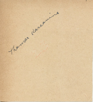 Karsavina, Tamara. (1885–1978) Autograph Signature and Photograph