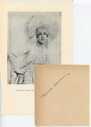 Karsavina, Tamara. (1885–1978) Autograph Signature and Photograph