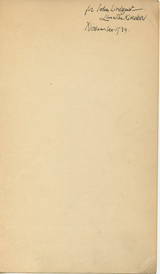 Kirstein, Lincoln. (1907–1996) Signed Page to John Lindquist