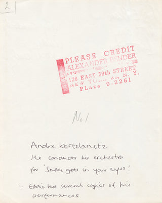 Kostelanetz, André. (1901 - 1980) Signed Photograph