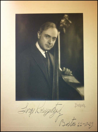 Koussevitzky, Serge . (1874-1951) Large Signed Photograph with Bass