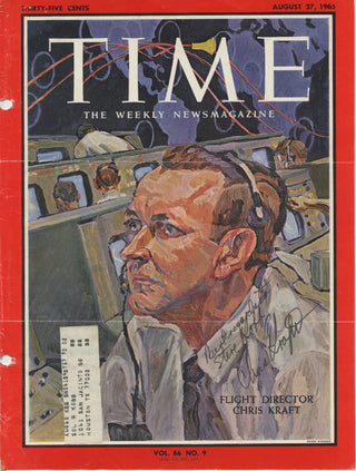 [Space exploration] Kraft, Chris. (1924-2019) Signed Time Magazine Cover