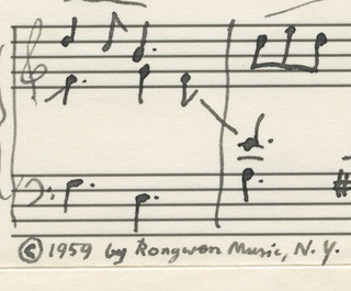 Krenek, Ernst. (1900–1991) "Echos [sic] from Austria" - Autograph musical quotation signed