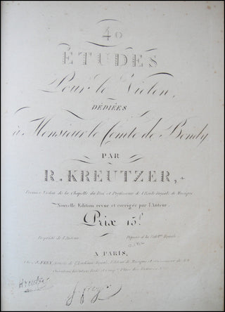 Kreutzer, Rodolphe. (1766-1831) 40 Études ou Caprices pour le Violon