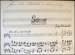Kubelík, Jan. (1880–1940) Signed Program and Inscribed Music from his Collection.
