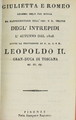 [Italian Opera Libretti] Da Ponte, Lorenzo. (1749–1838) & Romani, Felice. (1788–1845) & Ferretti, Jacopo. (1784–1852) & Rossi, Gaetano. (1774–1855) & Sorrentino, Giuseppe. (1807–1833) & Romanelli, Luigi. (1751–1839) etc. [Printed Italian opera and ballet