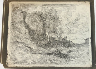 Corot, Jean-Baptiste-Camille. (1796 - 1875) SOUVENIR D'OSTIE, 1855