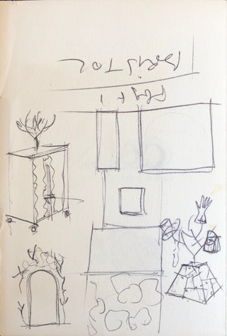 Lacroix, Christian. (b. 1951) Original Drawing and Notes on a Promotional Card
