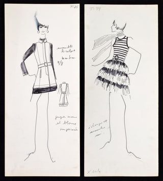 Lagerfeld, Karl. (1933-2019) Two Original Fashion Designs
