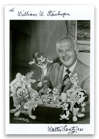 Lantz, Walter. (1899–1994) Sketch & Signed Photograph with Original Sheet Music