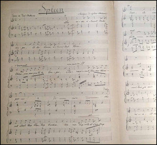Lazzari, Sylvio. (1857-1944) [Verlaine, Paul. (1833-1896)] Spleen. [Op.19, no. 1] - AUTOGRAPH MUSICAL MANUSCRIPT
