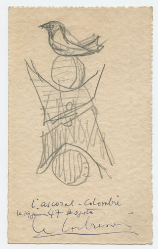 Le Corbusier [Charles-Édouard Jeanneret-Gris]. (1887 - 1965) Original Drawing (Bogota, 1947)