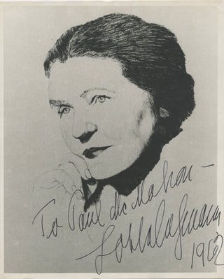 Lehmann, Lotte. (1888–1976) Signed Portrait