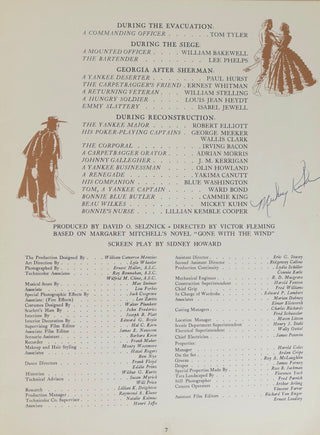 [Gone with the Wind] Leigh, Vivien. (1913-1967) "Gone with the Wind" Signed Southern Edition Souvenir Program