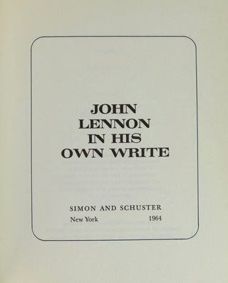 Lennon, John. (1940–1980) [Bidart, Frank. (b. 1939)] Two Books: "A Spaniard in the Works" &  "John Lennon In His Own Write"