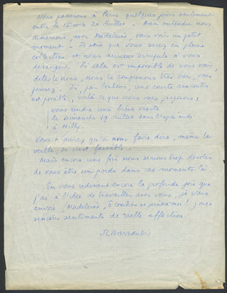 [Dior, Christian. (1905–1957)] Barrault, Jean-Louis. (1910–1994) & Renaud, Madeleine. (1900–1994) Collection of Autograph Letters and Cards to Christian Dior
