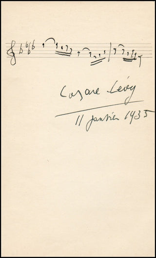 Levy, Lazare. (1882-1964) Autograph Musical Quotation