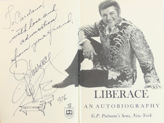 Liberace [Wladziu Valentino Liberace]. (1919–1987) "Liberace: An Autobiography" Signed with a Drawing of a Piano
