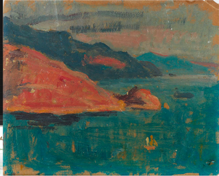 Elbe, Lili. [Wegner, Einar.] (1882 - 1931) Study with small boat - ORIGINAL PAINTING BY "THE DANISH GIRL"