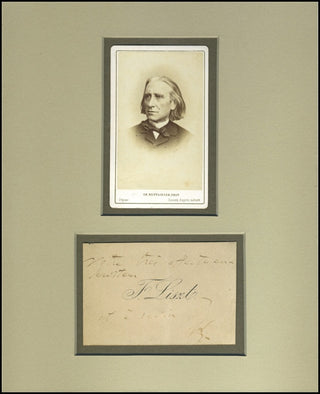 Liszt, Franz. (1811–1886) Signed Calling Card and CDV Photograph