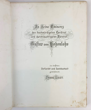 Liszt, Franz. (1811-1886) Sammelband of Works Composed or Arranged by Liszt- INSCRIBED PRESENTATION COPY TO HIS PUPIL NADINE HELBIG