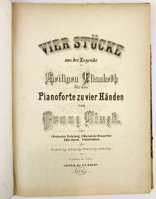 Liszt, Franz. (1811-1886) Sammelband of Works Composed or Arranged by Liszt- INSCRIBED PRESENTATION COPY TO HIS PUPIL NADINE HELBIG