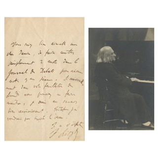 Liszt, Franz. (1811–1886) Autograph Letter to Jules Janin