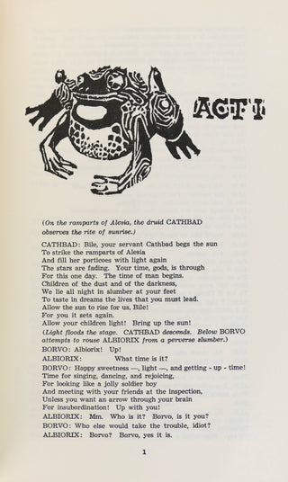 [Lithgow, John. (b. 1945), WOODCUTS] Koelb, Clayton (b.1942) [Bidart, Frank. (b. 1939)] "The Siege of Alesia" - WITH WOODCUTS BY LITHGOW