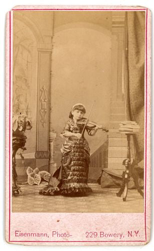 Wolff, Rosie. (1866 - ?) Signed CDV Photograph of "The Queen Midget" Violinist