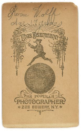 Wolff, Rosie. (1866 - ?) Signed CDV Photograph of "The Queen Midget" Violinist