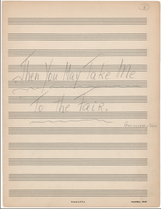 Loewe, Frederick. (1901–1988) [Lerner, Alan Jay. (1918–1986)] "Then You May Take Me to the Fair" – Autograph Working Musical Manuscript from "Camelot"