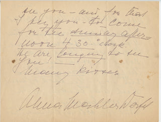 Alma Mahler-Werfel autograph letter signed about Bernadette, 1942, view 2